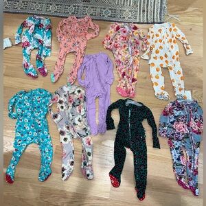 9pc Posh Peanut Colorful Kids Footies Collection 12-18months Baby Girl